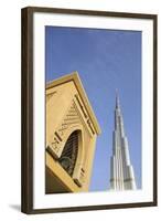 Burj Khalifa and Souk Al Bahar, Dubai, United Arab Emirates, Middle East-Amanda Hall-Framed Photographic Print