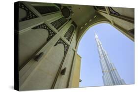 Burj Khalifa and Souk Al Bahar, Dubai, United Arab Emirates, Middle East-Amanda Hall-Stretched Canvas