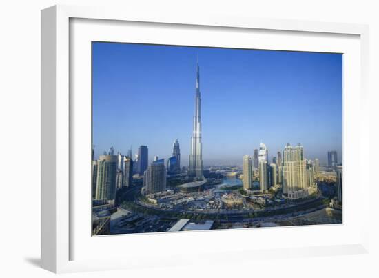 Burj Khalifa and Surrounding Downtown Skyscrapers, Dubai, United Arab Emirates, Middle East-Fraser Hall-Framed Photographic Print