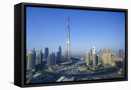 Burj Khalifa and Surrounding Downtown Skyscrapers, Dubai, United Arab Emirates, Middle East-Fraser Hall-Framed Stretched Canvas