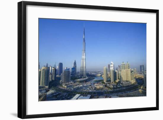 Burj Khalifa and Surrounding Downtown Skyscrapers, Dubai, United Arab Emirates, Middle East-Fraser Hall-Framed Photographic Print