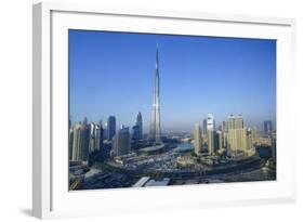 Burj Khalifa and Surrounding Downtown Skyscrapers, Dubai, United Arab Emirates, Middle East-Fraser Hall-Framed Photographic Print