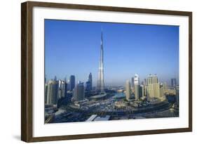 Burj Khalifa and Surrounding Downtown Skyscrapers, Dubai, United Arab Emirates, Middle East-Fraser Hall-Framed Photographic Print