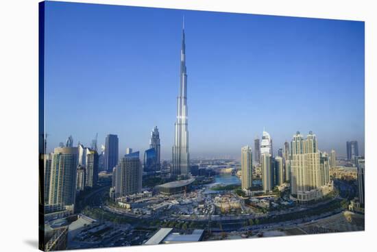 Burj Khalifa and Surrounding Downtown Skyscrapers, Dubai, United Arab Emirates, Middle East-Fraser Hall-Stretched Canvas