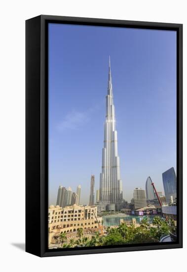 Burj Khalifa, Downtown, Dubai, United Arab Emirates, Middle East-Amanda Hall-Framed Stretched Canvas