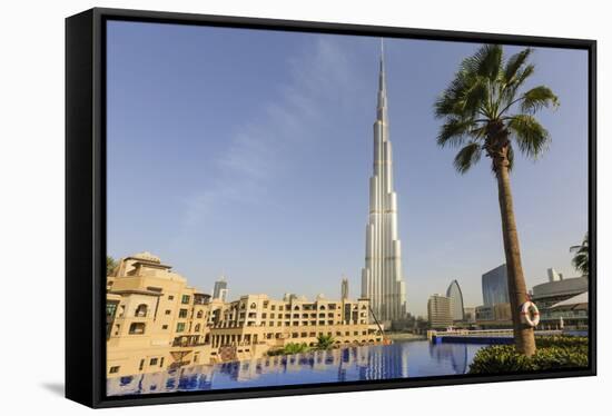 Burj Khalifa, Downtown, Dubai, United Arab Emirates, Middle East-Amanda Hall-Framed Stretched Canvas