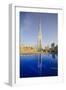 Burj Khalifa Reflected in Hotel Swimming Pool, Dubai, United Arab Emirates, Middle East-Amanda Hall-Framed Photographic Print