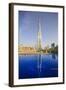 Burj Khalifa Reflected in Hotel Swimming Pool, Dubai, United Arab Emirates, Middle East-Amanda Hall-Framed Photographic Print