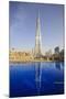 Burj Khalifa Reflected in Hotel Swimming Pool, Dubai, United Arab Emirates, Middle East-Amanda Hall-Mounted Photographic Print