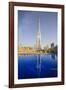 Burj Khalifa Reflected in Hotel Swimming Pool, Dubai, United Arab Emirates, Middle East-Amanda Hall-Framed Photographic Print