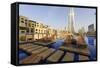 Burj Khalifa Seen from Hotel Swimming Pool, Dubai, United Arab Emirates, Middle East-Amanda Hall-Framed Stretched Canvas