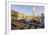 Burj Khalifa Seen from Hotel Swimming Pool, Dubai, United Arab Emirates, Middle East-Amanda Hall-Framed Photographic Print