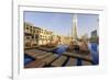 Burj Khalifa Seen from Hotel Swimming Pool, Dubai, United Arab Emirates, Middle East-Amanda Hall-Framed Photographic Print