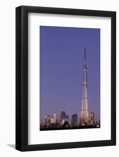 Burj Khalifa, the Highest Tower of the World in the Evening Light, Night Photography-Axel Schmies-Framed Photographic Print