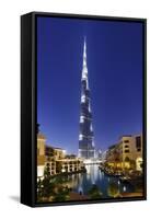 Burj Khalifa, the Highest Tower of the World, Night Photograph-Axel Schmies-Framed Stretched Canvas