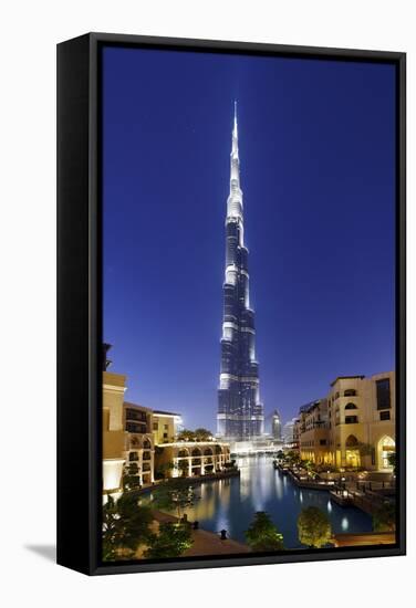 Burj Khalifa, the Highest Tower of the World, Night Photograph-Axel Schmies-Framed Stretched Canvas