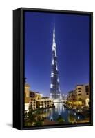 Burj Khalifa, the Highest Tower of the World, Night Photograph-Axel Schmies-Framed Stretched Canvas