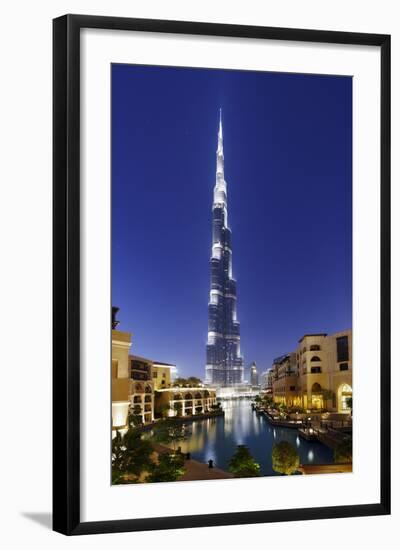 Burj Khalifa, the Highest Tower of the World, Night Photograph-Axel Schmies-Framed Photographic Print