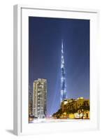 Burj Khalifa, the Highest Tower of the World, Night Photograph-Axel Schmies-Framed Photographic Print