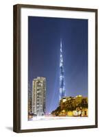 Burj Khalifa, the Highest Tower of the World, Night Photograph-Axel Schmies-Framed Photographic Print