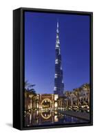 Burj Khalifa, the Highest Tower of the World, Night Photography-Axel Schmies-Framed Stretched Canvas