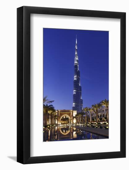 Burj Khalifa, the Highest Tower of the World, Night Photography-Axel Schmies-Framed Photographic Print