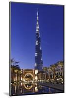 Burj Khalifa, the Highest Tower of the World, Night Photography-Axel Schmies-Mounted Photographic Print