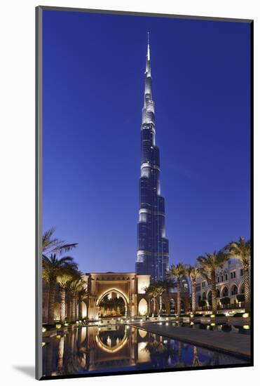 Burj Khalifa, the Highest Tower of the World, Night Photography-Axel Schmies-Mounted Photographic Print