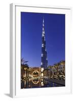 Burj Khalifa, the Highest Tower of the World, Night Photography-Axel Schmies-Framed Photographic Print