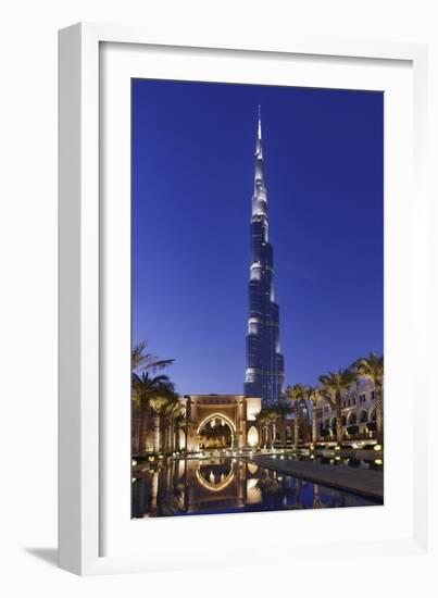 Burj Khalifa, the Highest Tower of the World, Night Photography-Axel Schmies-Framed Photographic Print