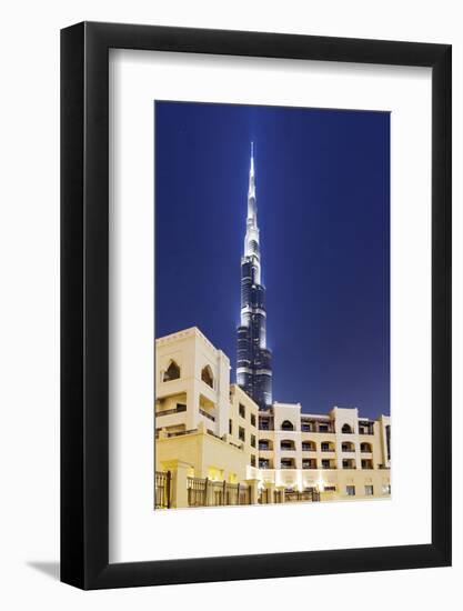 Burj Khalifa, the Highest Tower of the World, Night Photography-Axel Schmies-Framed Photographic Print