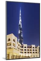 Burj Khalifa, the Highest Tower of the World, Night Photography-Axel Schmies-Mounted Photographic Print