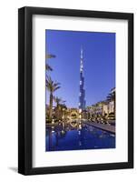 Burj Khalifa, the Highest Tower of the World, Night Photography-Axel Schmies-Framed Photographic Print