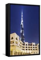 Burj Khalifa, the Highest Tower of the World, Night Photography-Axel Schmies-Framed Stretched Canvas