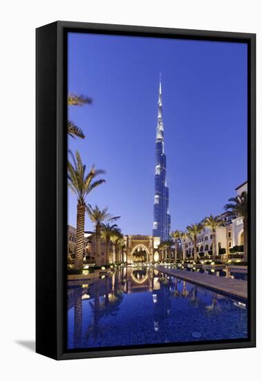 Burj Khalifa, the Highest Tower of the World, Night Photography-Axel Schmies-Framed Stretched Canvas