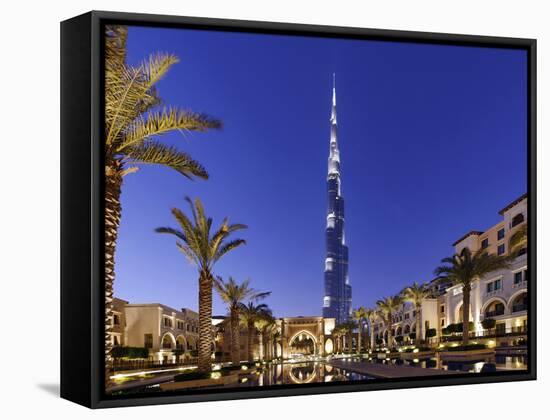 Burj Khalifa, the Highest Tower of the World, Night Photography-Axel Schmies-Framed Stretched Canvas