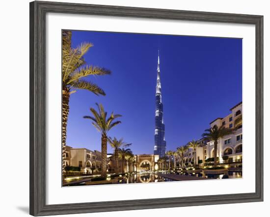 Burj Khalifa, the Highest Tower of the World, Night Photography-Axel Schmies-Framed Photographic Print