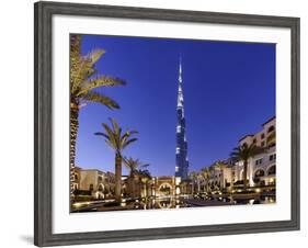 Burj Khalifa, the Highest Tower of the World, Night Photography-Axel Schmies-Framed Photographic Print