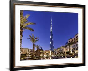 Burj Khalifa, the Highest Tower of the World, Night Photography-Axel Schmies-Framed Photographic Print