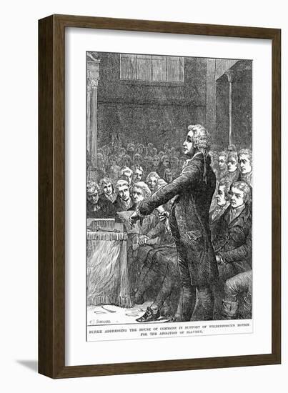 Burke Addressing the House of Commons in Support of Wilberforce's Motion for Abolition of Slavery-Charles Joseph Staniland-Framed Giclee Print