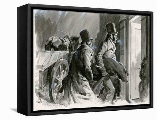 Burke and Hare Grave Robbers and Murderers-Andrew Howat-Framed Stretched Canvas