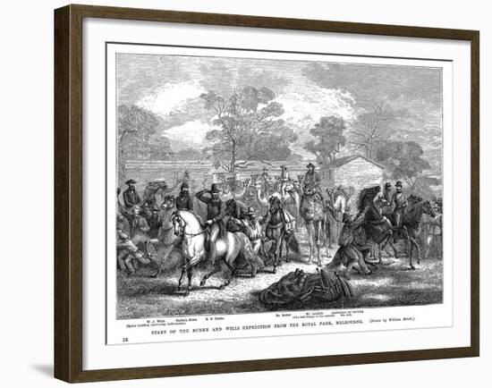 Burke and Wills Expedition Setting Out from Royal Park, Melbourne, Australia, August 1860-null-Framed Giclee Print