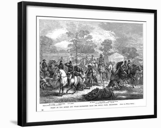 Burke and Wills Expedition Setting Out from Royal Park, Melbourne, Australia, August 1860-null-Framed Giclee Print