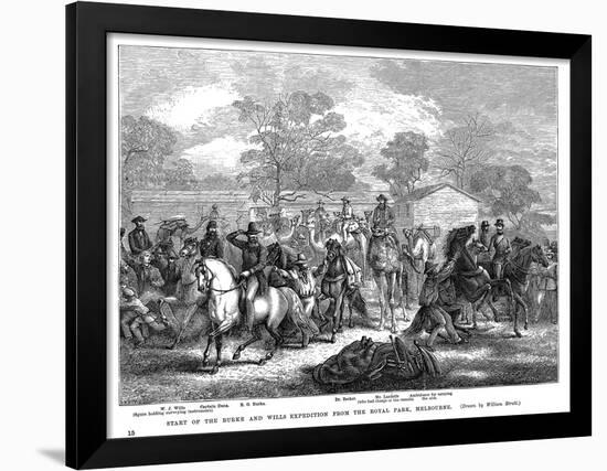 Burke and Wills Expedition Setting Out from Royal Park, Melbourne, Australia, August 1860-null-Framed Giclee Print