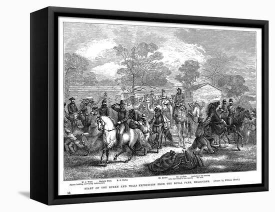 Burke and Wills Expedition Setting Out from Royal Park, Melbourne, Australia, August 1860-null-Framed Stretched Canvas