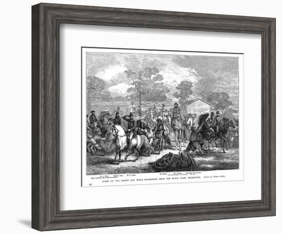 Burke and Wills Expedition Setting Out from Royal Park, Melbourne, Australia, August 1860-null-Framed Giclee Print