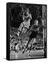 Burke Scott of Hoosiers Basketball Team Leaping Through Air Towards Lay Up Shot at Basketball Hoop-Francis Miller-Framed Stretched Canvas