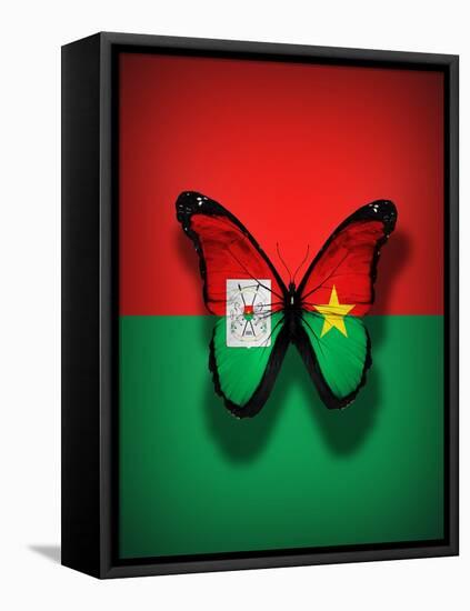 Burkina Faso Flag Butterfly, Isolated On Flag Background-suns_luck-Framed Stretched Canvas