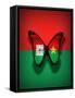 Burkina Faso Flag Butterfly, Isolated On Flag Background-suns_luck-Framed Stretched Canvas