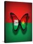 Burkina Faso Flag Butterfly, Isolated On Flag Background-suns_luck-Stretched Canvas